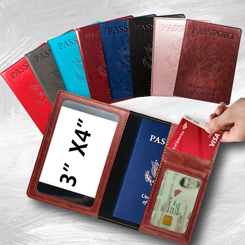 Leather Vaccine Card Wallet 4×3″ thumbnail 3