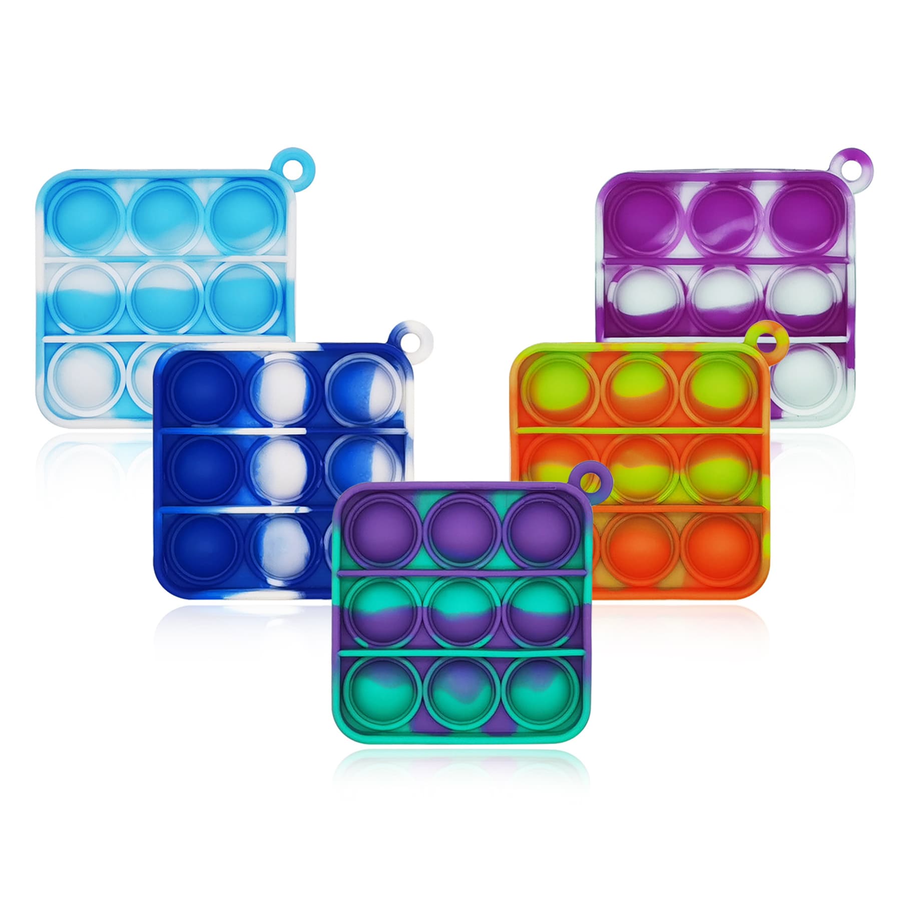 2.5"x2.5" Mini Square Fidget Pop It Keychain thumbnail 4