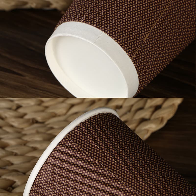 12oz Disposable Double-Wall Paper Drinks Cup With Lids thumbnail 2