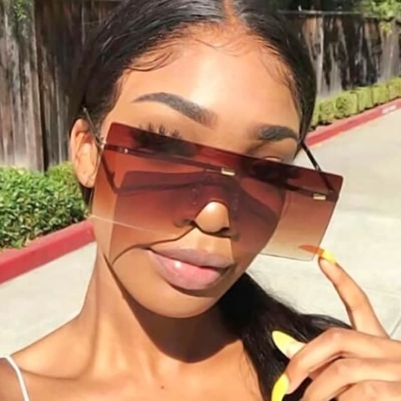 Retro Rimless Rectangle Sunglasses thumbnail 2