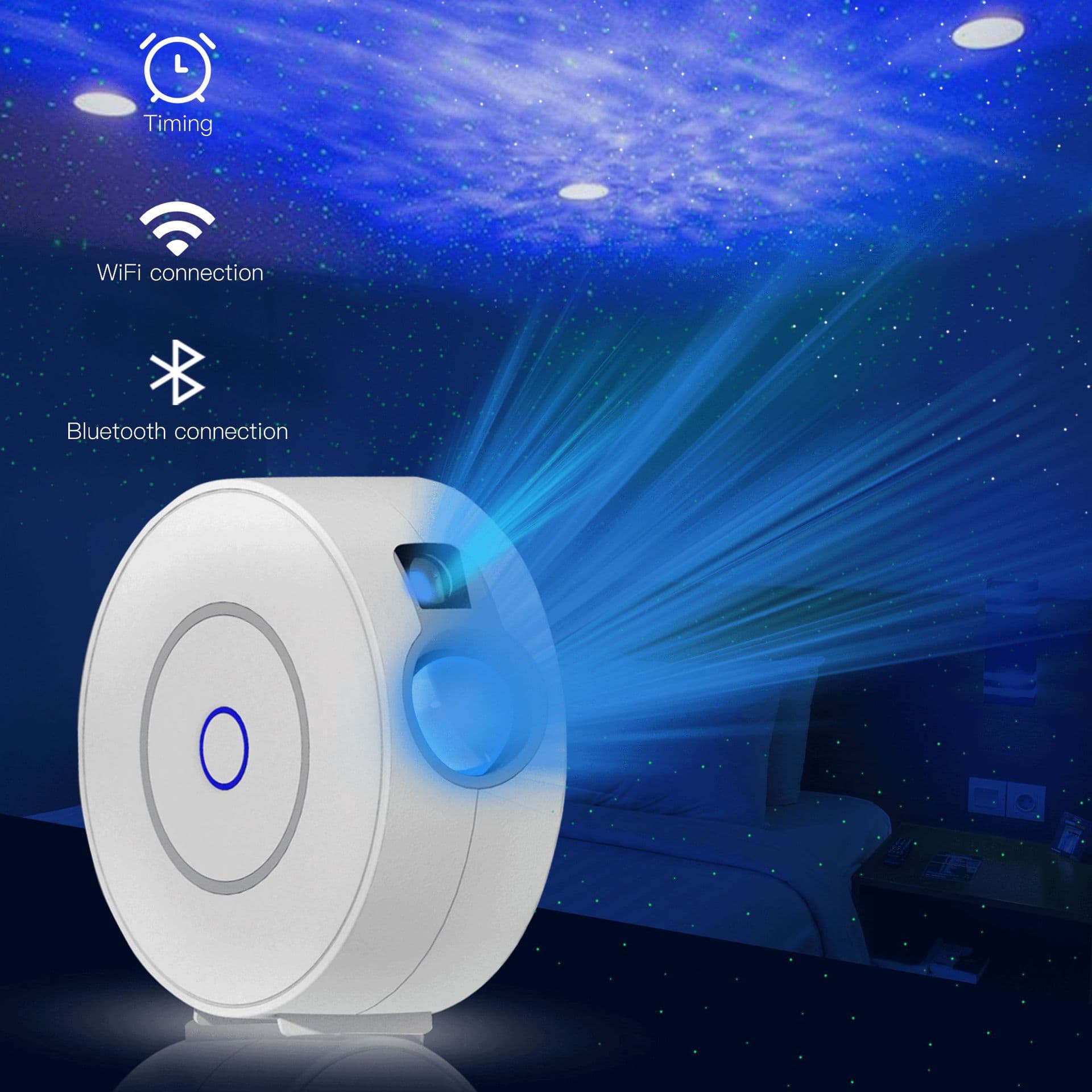 Twinkling Star Galaxy Projector with Moon Light