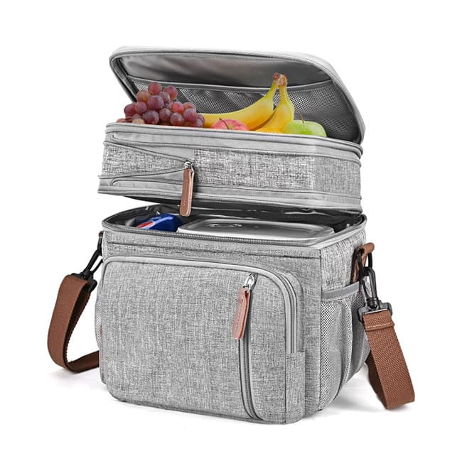 Double Compartment Insulated Cooler Lunch Bag