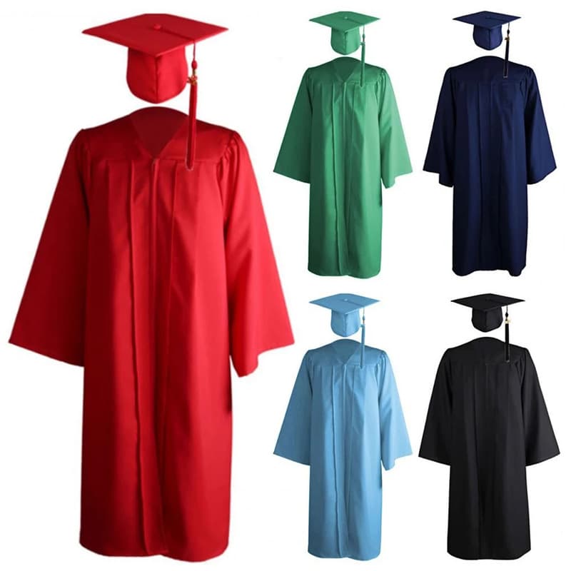 Graduation Master Cap and Gown Unisex Matte Black