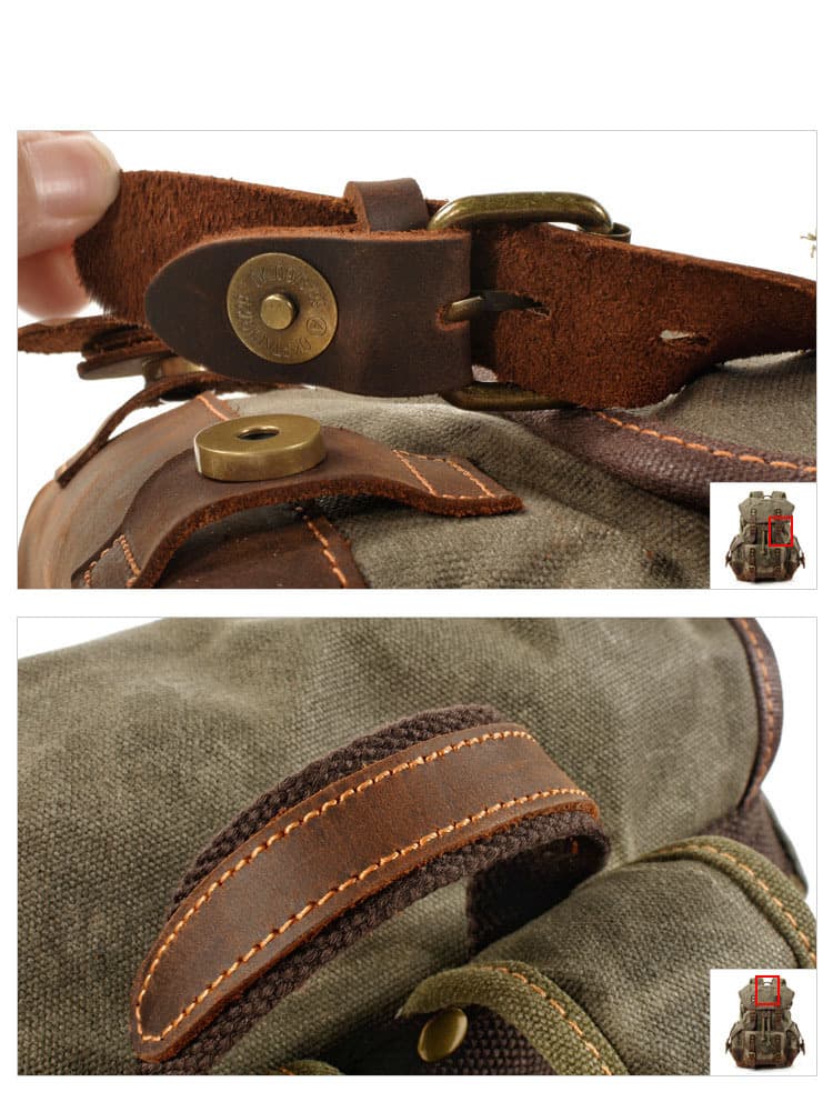 Waxed Canvas Shoulder Rucksack thumbnail 4