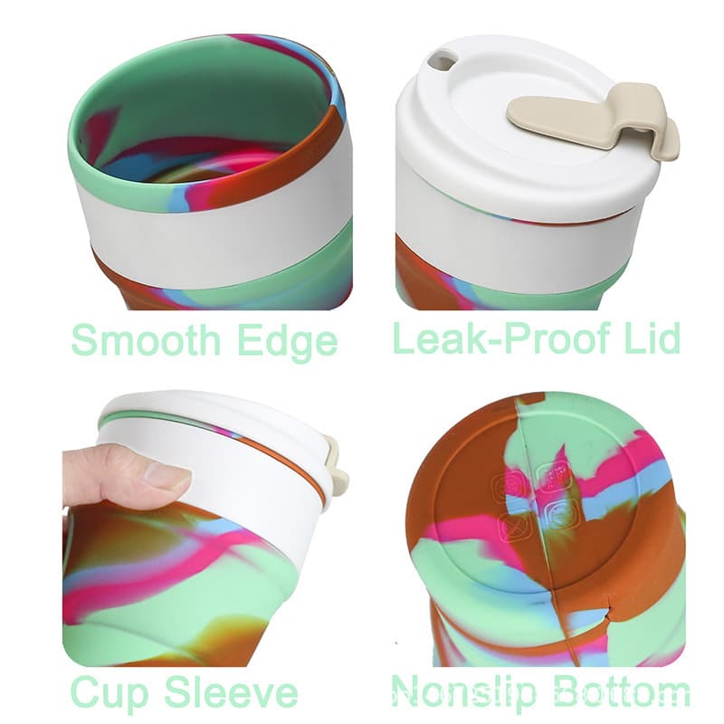 Silicone Folding Camping Cup Leak Proof BPA Free 18.5OZ thumbnail 6