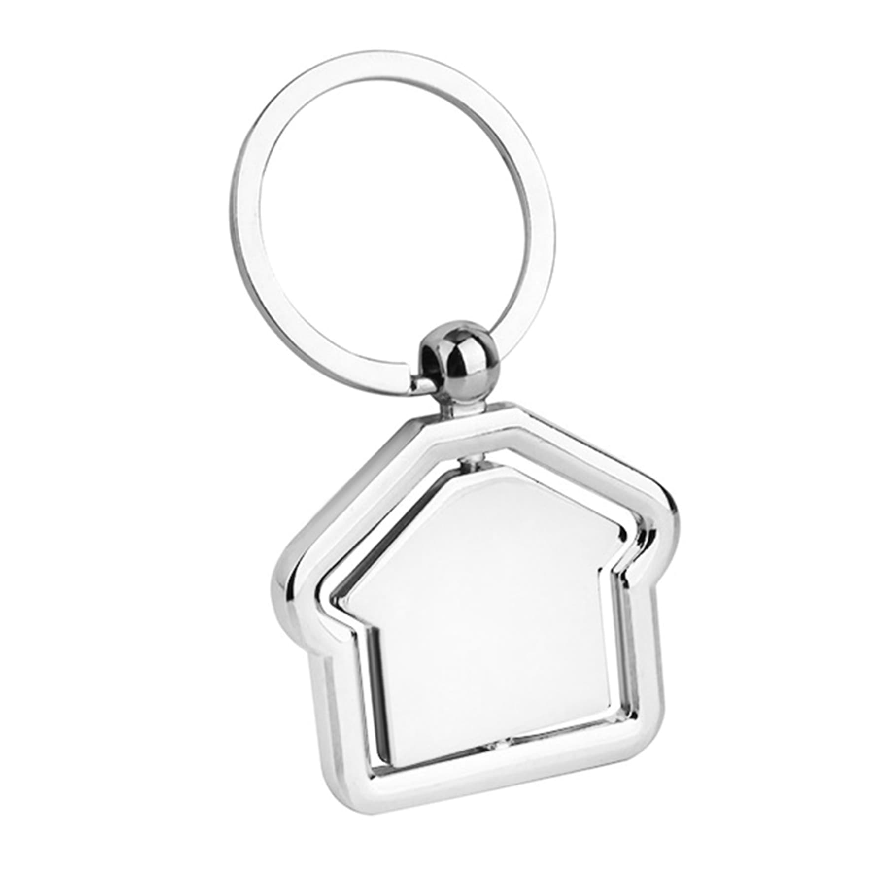 Metal Rotate House Shape Keychain thumbnail 2