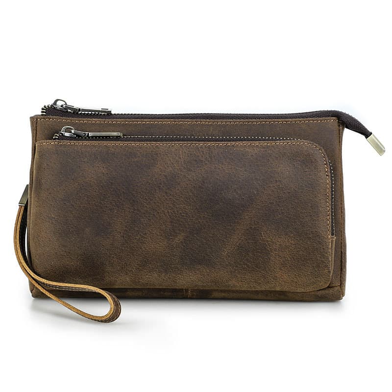 Leather Waterproof Small Vintage Storage Wallet Men Coffee thumbnail 2