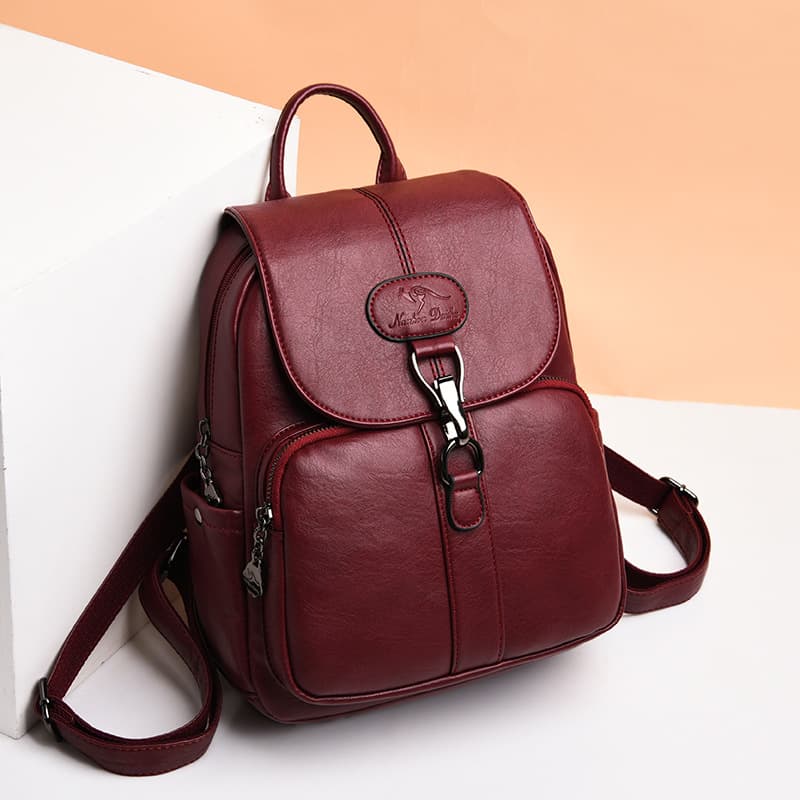 Large Capacity PU Leather Anti-theft Travel Backpack thumbnail 3