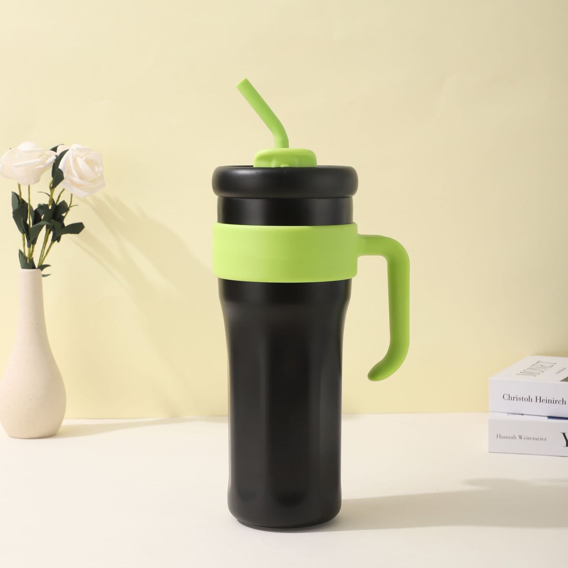 42oz Reusable Stainless Steel Straw Handle Tumbler thumbnail 3