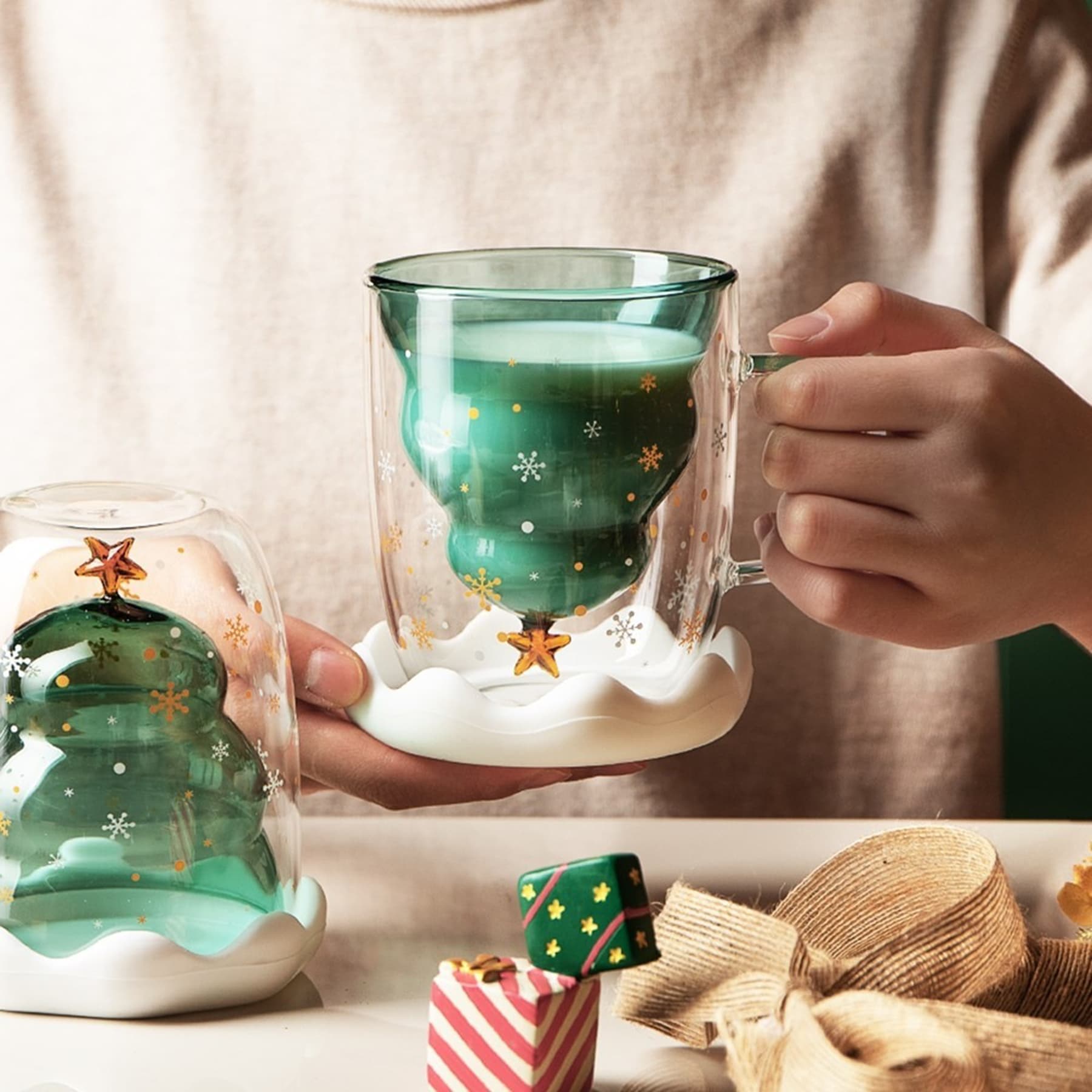 10 Oz Double Wall Christmas Glasses Coffee Mug thumbnail 12