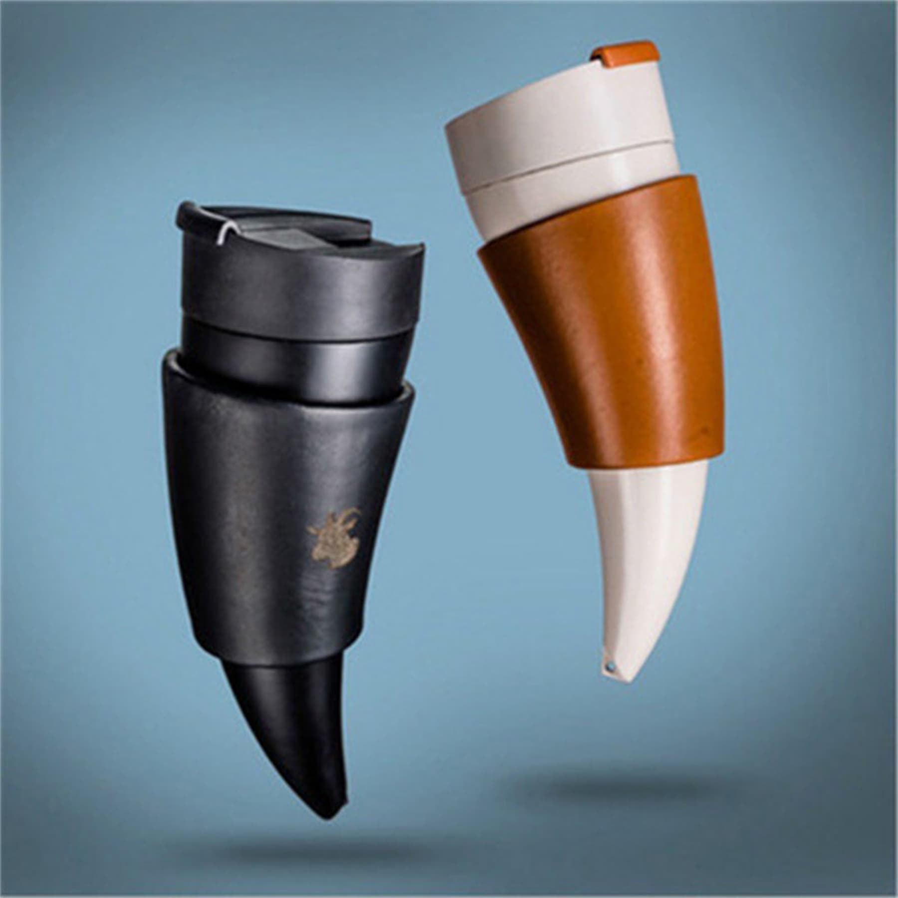 Viking Goat Horn Coffee Mug Thermos
