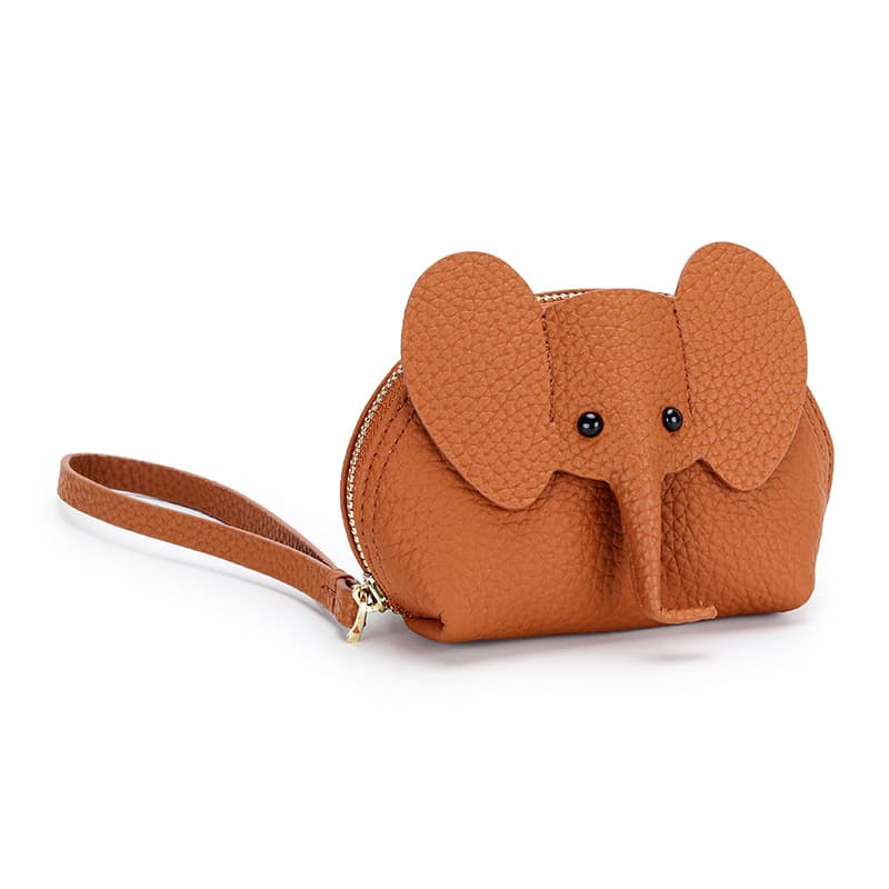 Genuine Leather Cartoon Elephant Mini Coin Purse Wallet thumbnail 9