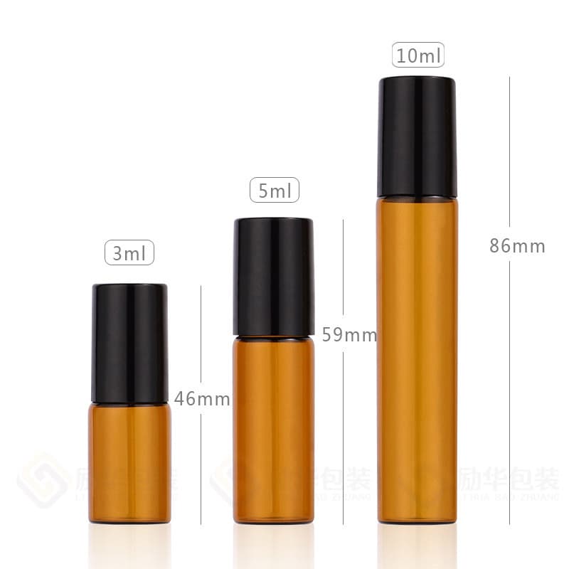 Clear Glass Roll On Bottles w/ PE Balls and Polypropylene Ca thumbnail 2