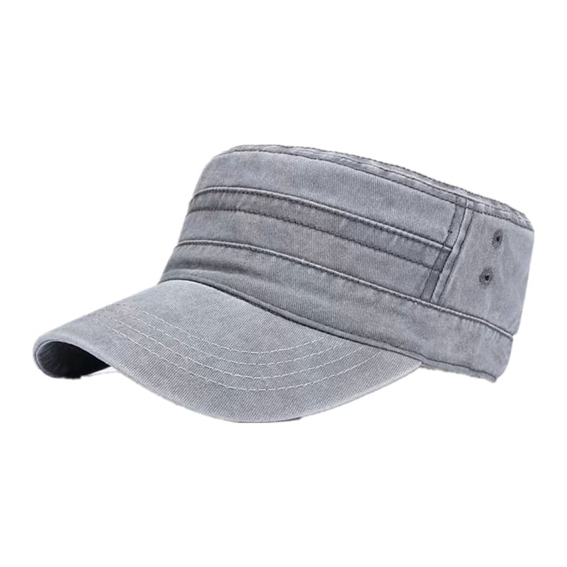 Washed Cotton Hat Distressed Cadet Cap Military Army Style thumbnail 2