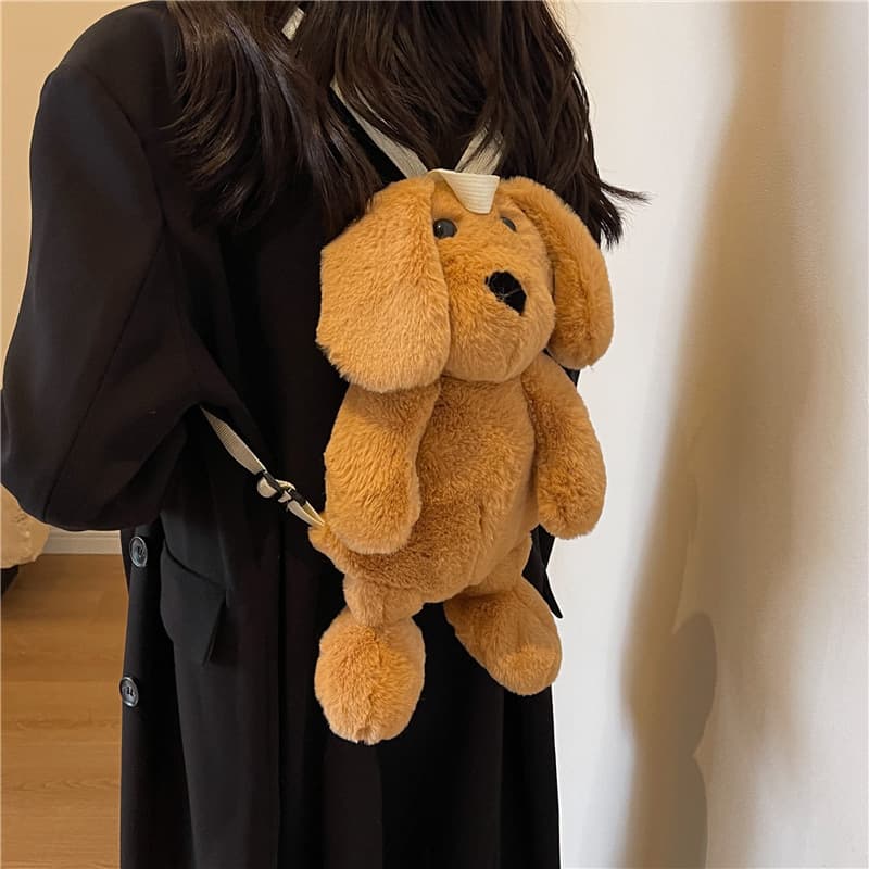 Cotton Plush puppet dog backpack for kids thumbnail 11