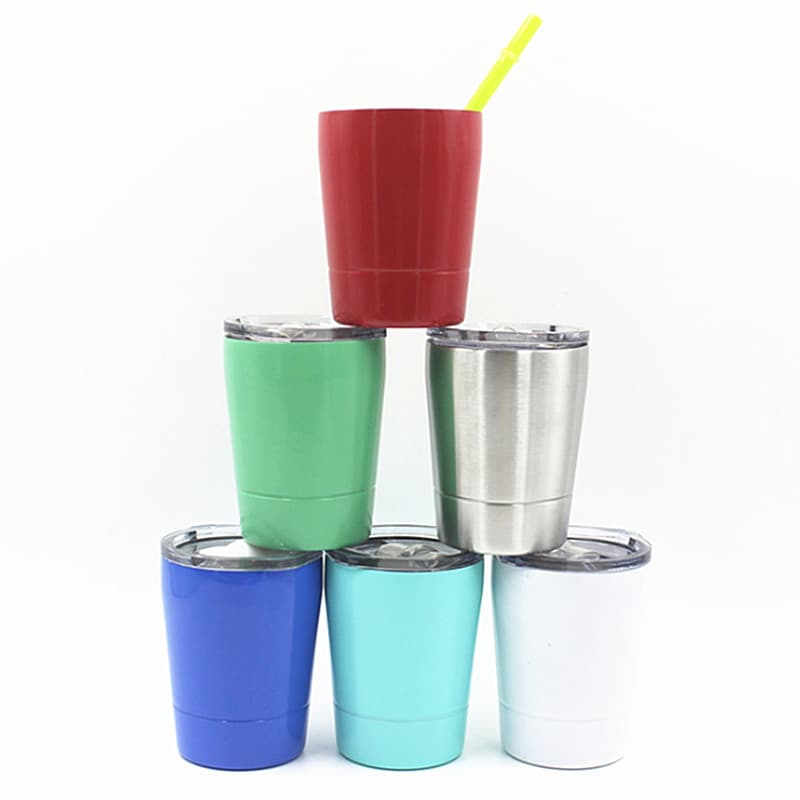 8OZ Coffee Tumbler Stainless Steel Kids Milk Mug With Lid thumbnail 6