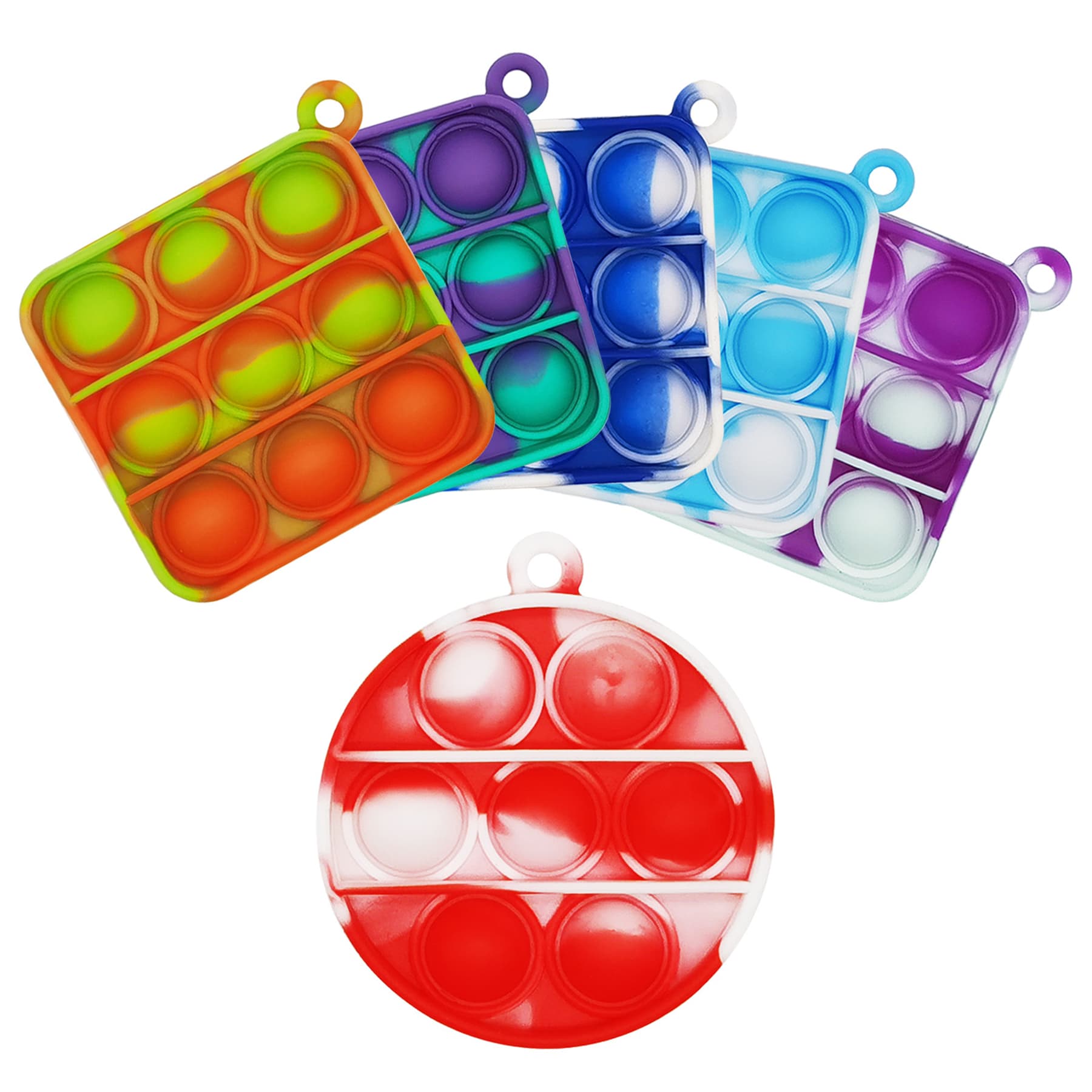 2.5"x2.5" Mini Square Fidget Pop It Keychain thumbnail 2