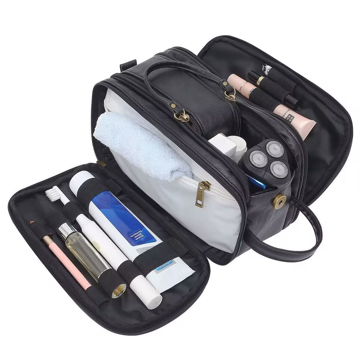 Large Travel PU Leather Cosmetic Bags thumbnail 5