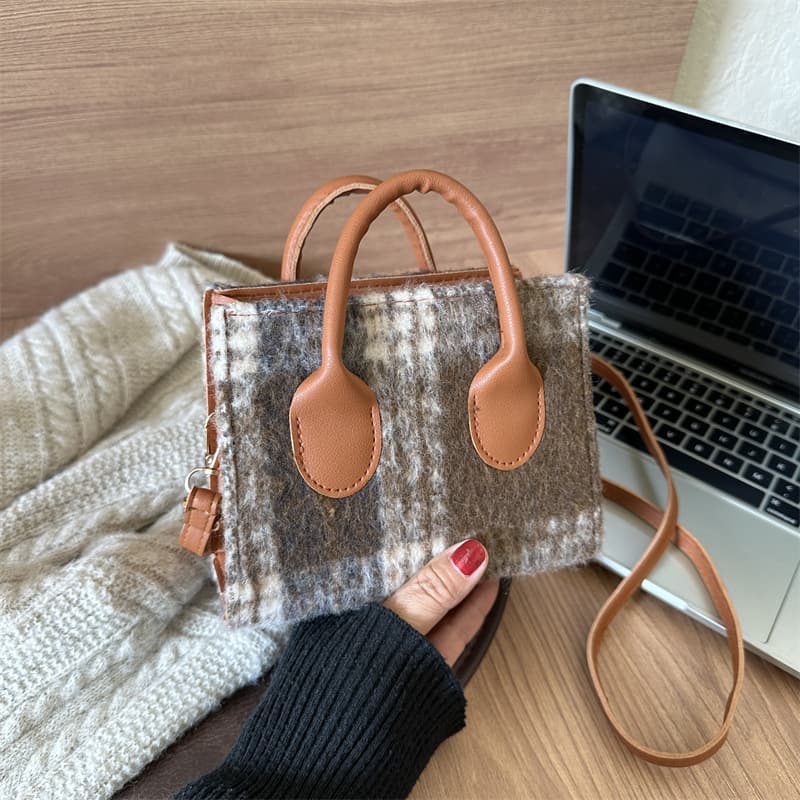 Canvas Small Checkered Cross-body Bag thumbnail 2