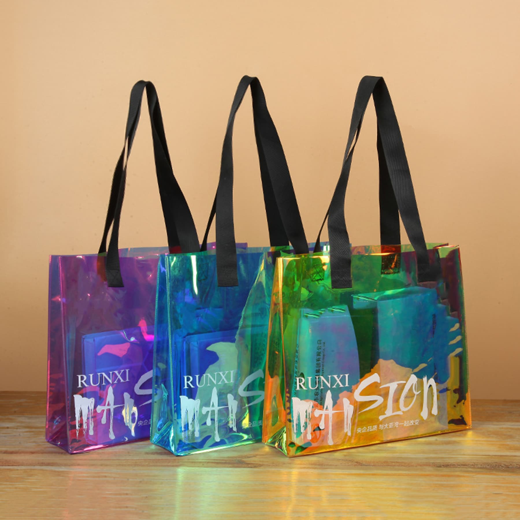 Holographic Laser PVC Fashon Shopping Tote Bag thumbnail 5