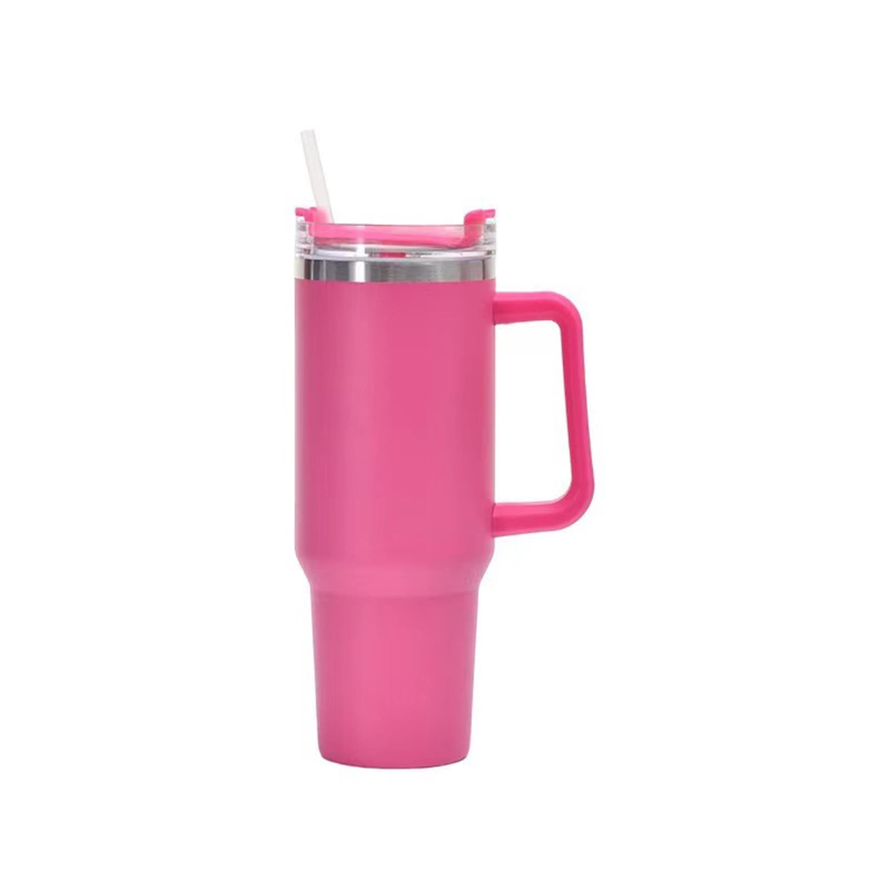 40Oz Custom Insulated Tumbler with Handle and Straw thumbnail 2