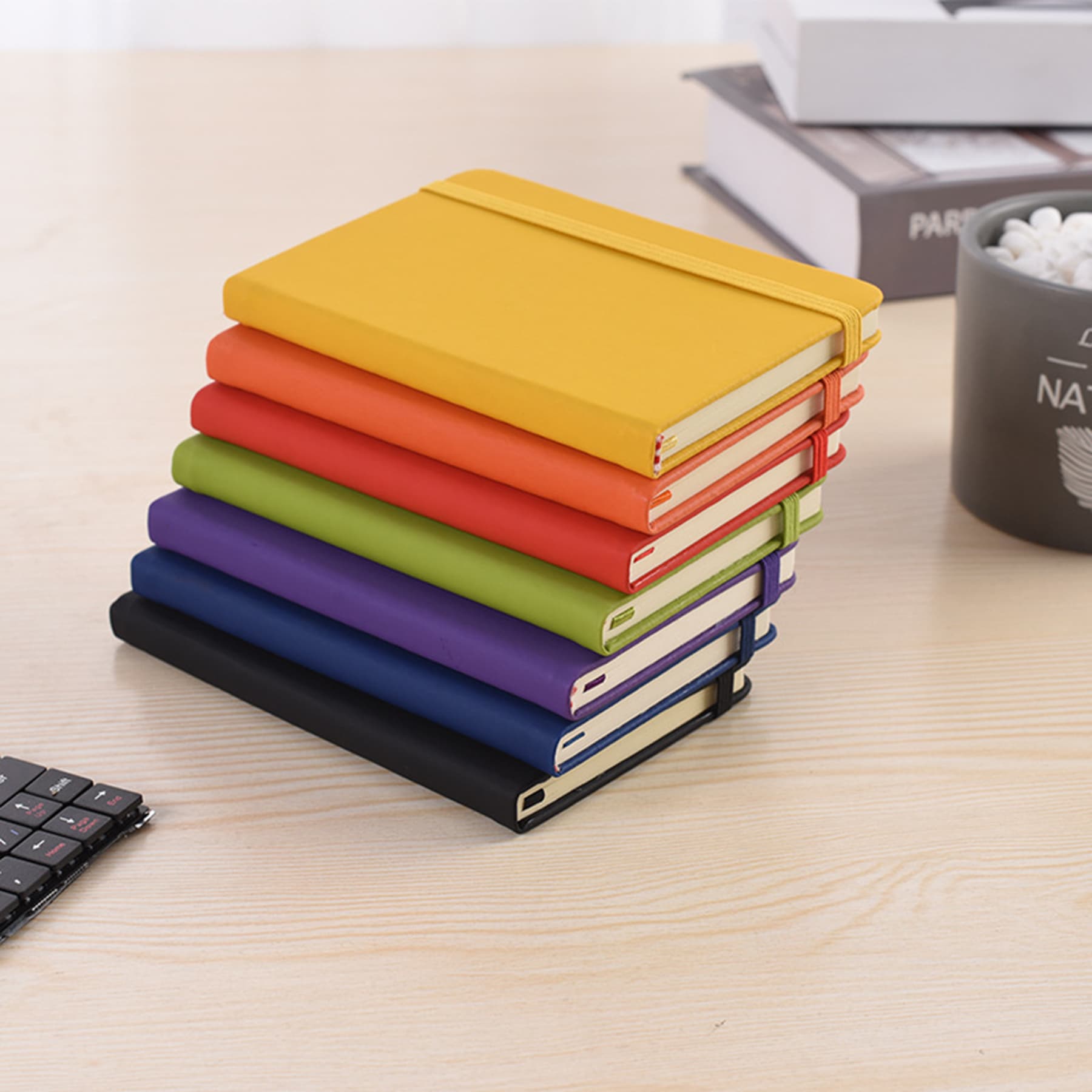 A6 Soft Touch Pocket Journal Notebook W/ Elastic Band  thumbnail 10