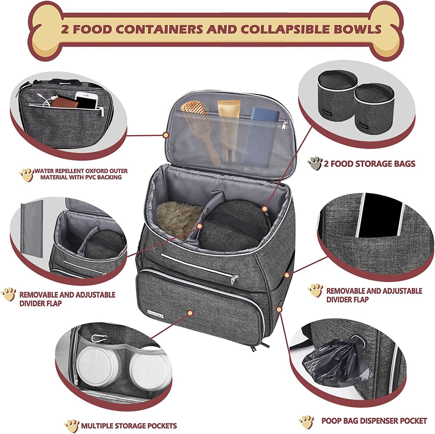 Outdoor Backpack Cat Food And Dog Food Collection Bag thumbnail 2