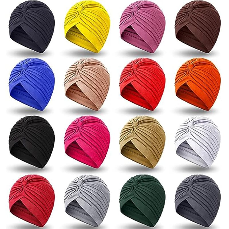 Stretch Turban Head Wrap Polyester Cap India thumbnail 8