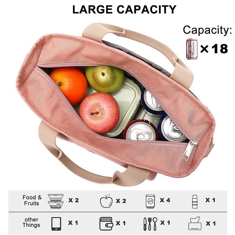 Insulated Lunch Cooler Bag with Adjustable Shoulder Strap thumbnail 8