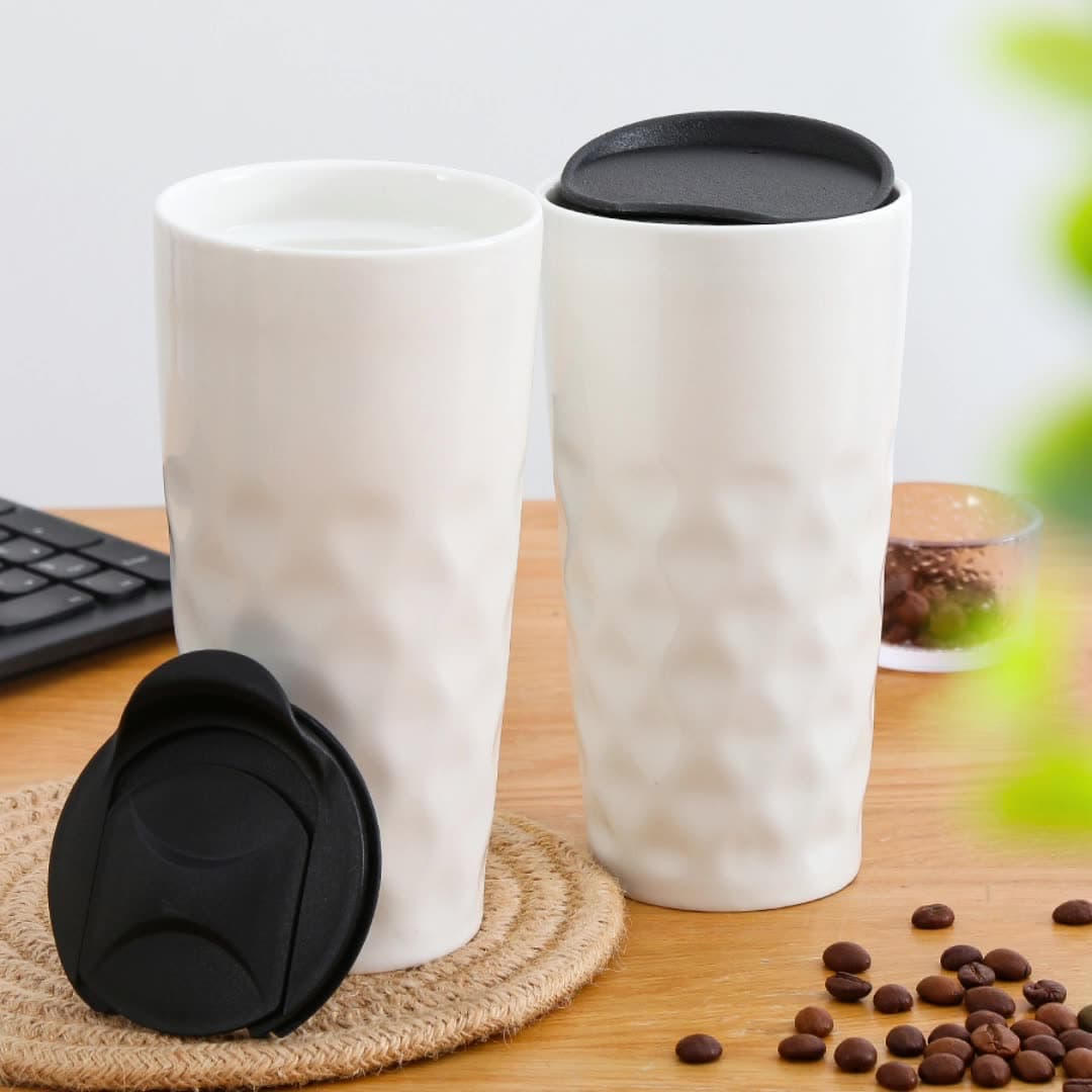 Ceramic Travel Mug With Lid thumbnail 4