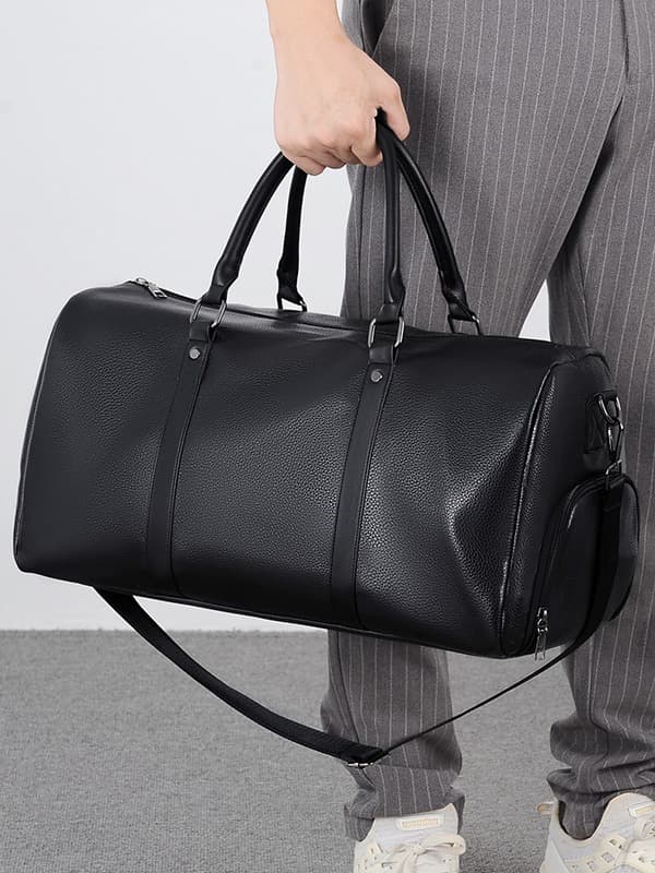 Genuine Leather Sport Gym Duffle Travel Bag thumbnail 7