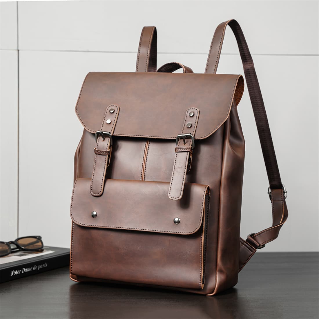 PU Leather Crossbody Backpack Shoulder Bag thumbnail 9
