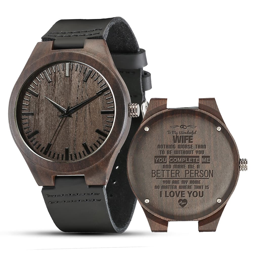 Wood Watch with Leather Strap thumbnail 3