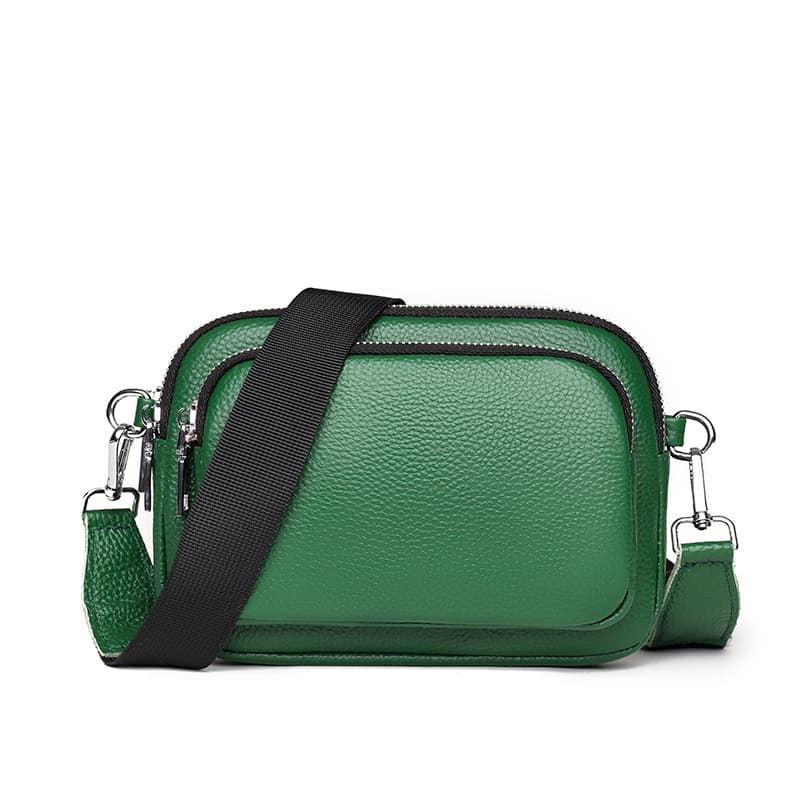 Real Leather Double layer pockets Crossbody Bag thumbnail 11
