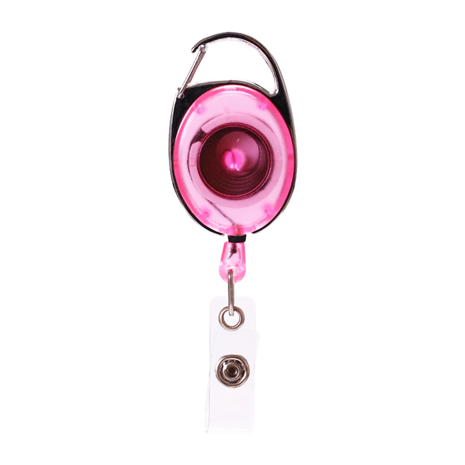 Oval Carabiner Badge Reel w/ Back Clip