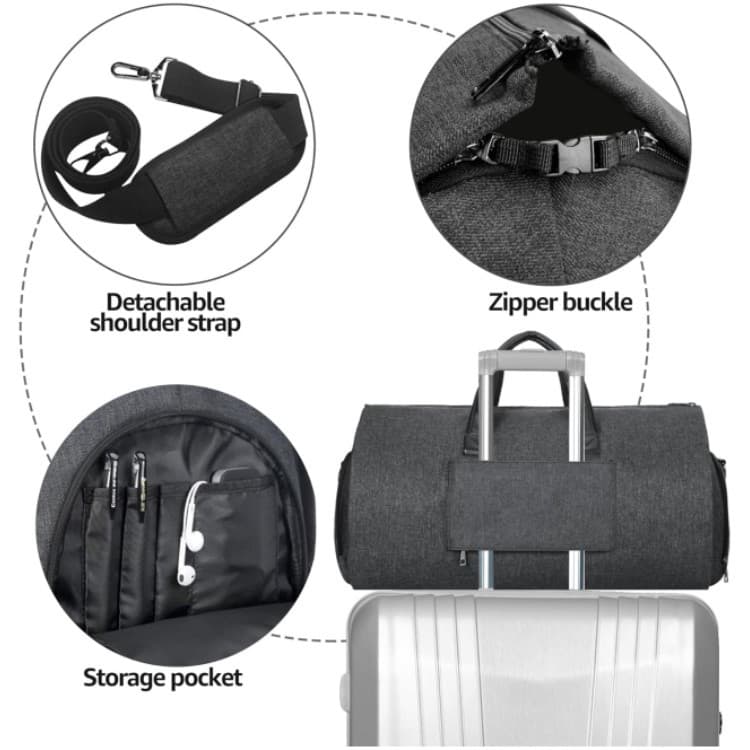 Oxford waterproof Garment Travel Duffel Bag with Shoe Pouch thumbnail 3