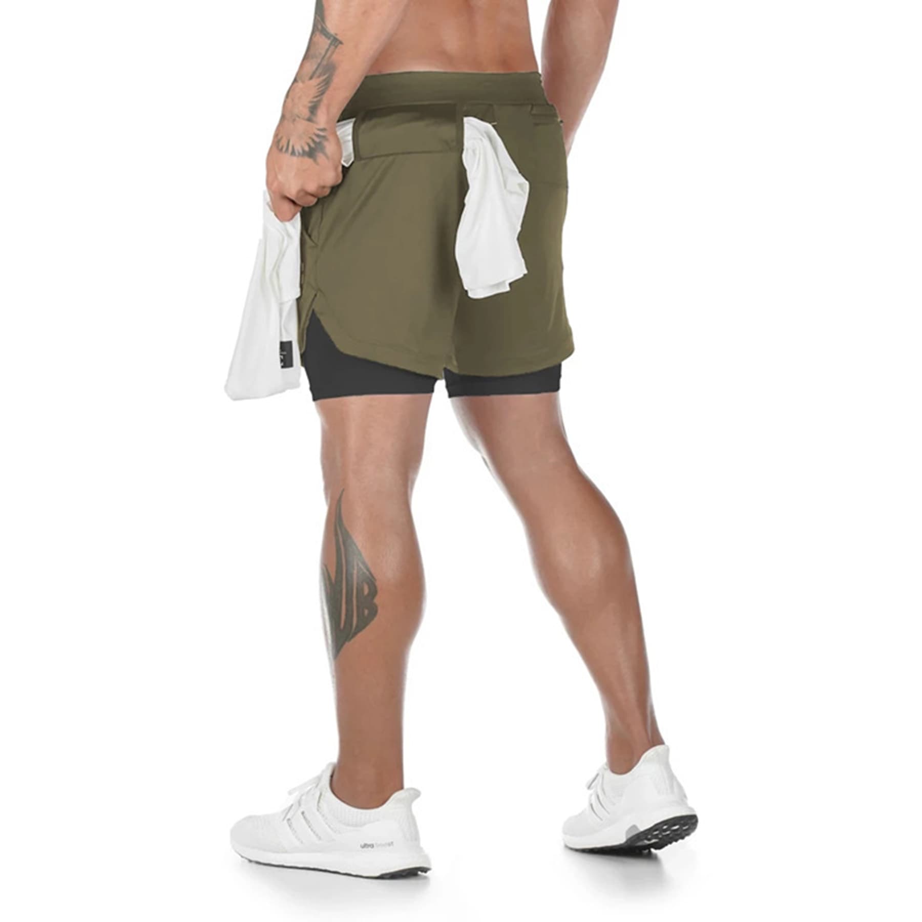 Men'S 2 In 1 Sport Quick Dry Short Pants With Phone Pocket thumbnail 7