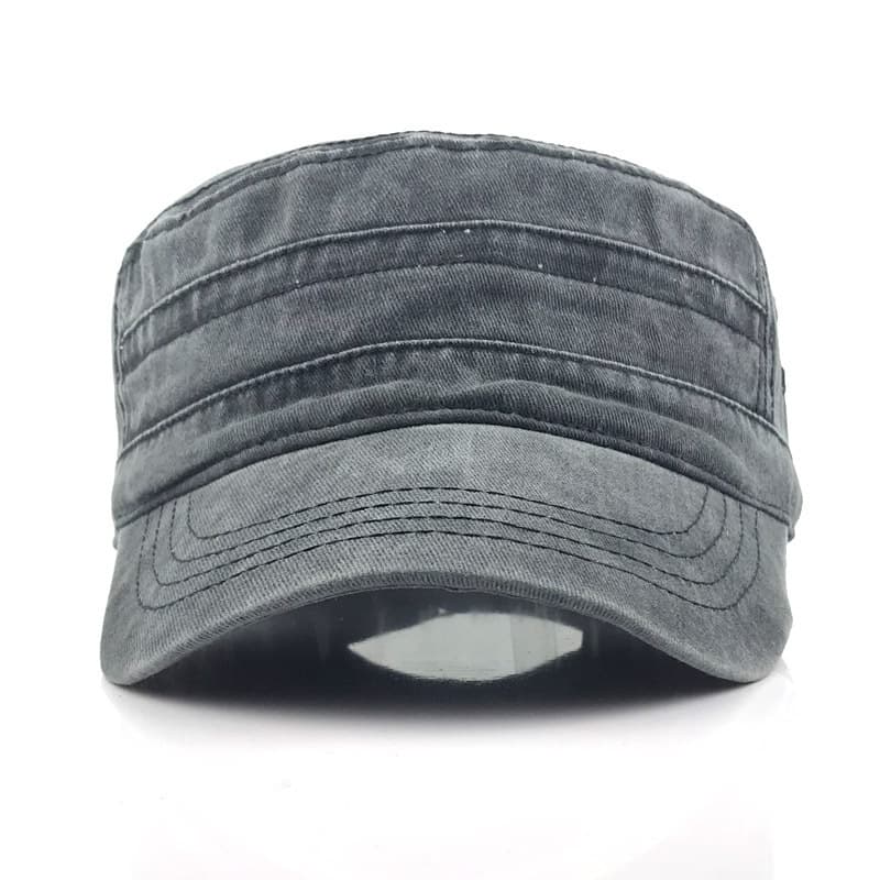 Washed Cotton Hat Distressed Cadet Cap Military Army Style thumbnail 9