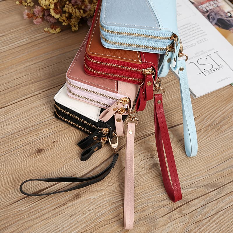 Long Large Capacity Double Zippered Women’s Wallet thumbnail 5