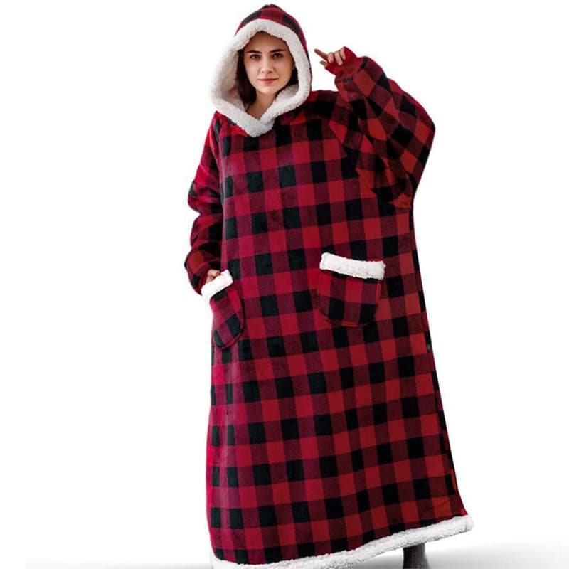Oversized Microfiber & Sherpa Wearable Blanket thumbnail 2