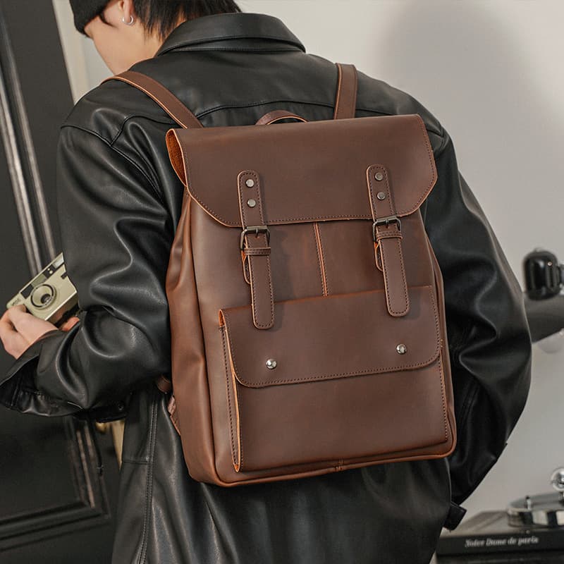 PU Leather Crossbody Backpack Shoulder Bag thumbnail 5