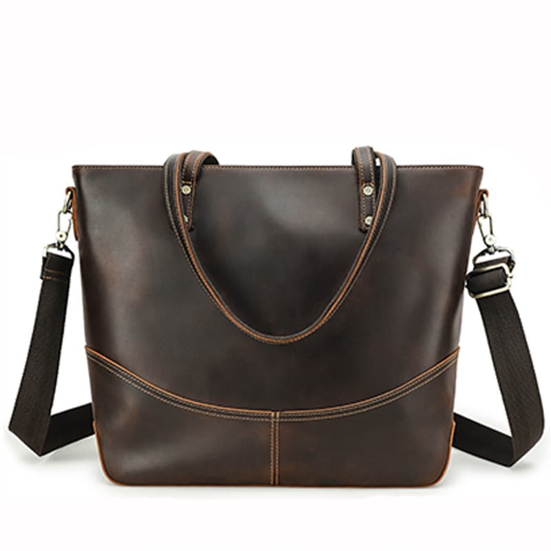 Genuine Leather Large handheld Laptop Cross-body Bag thumbnail 3