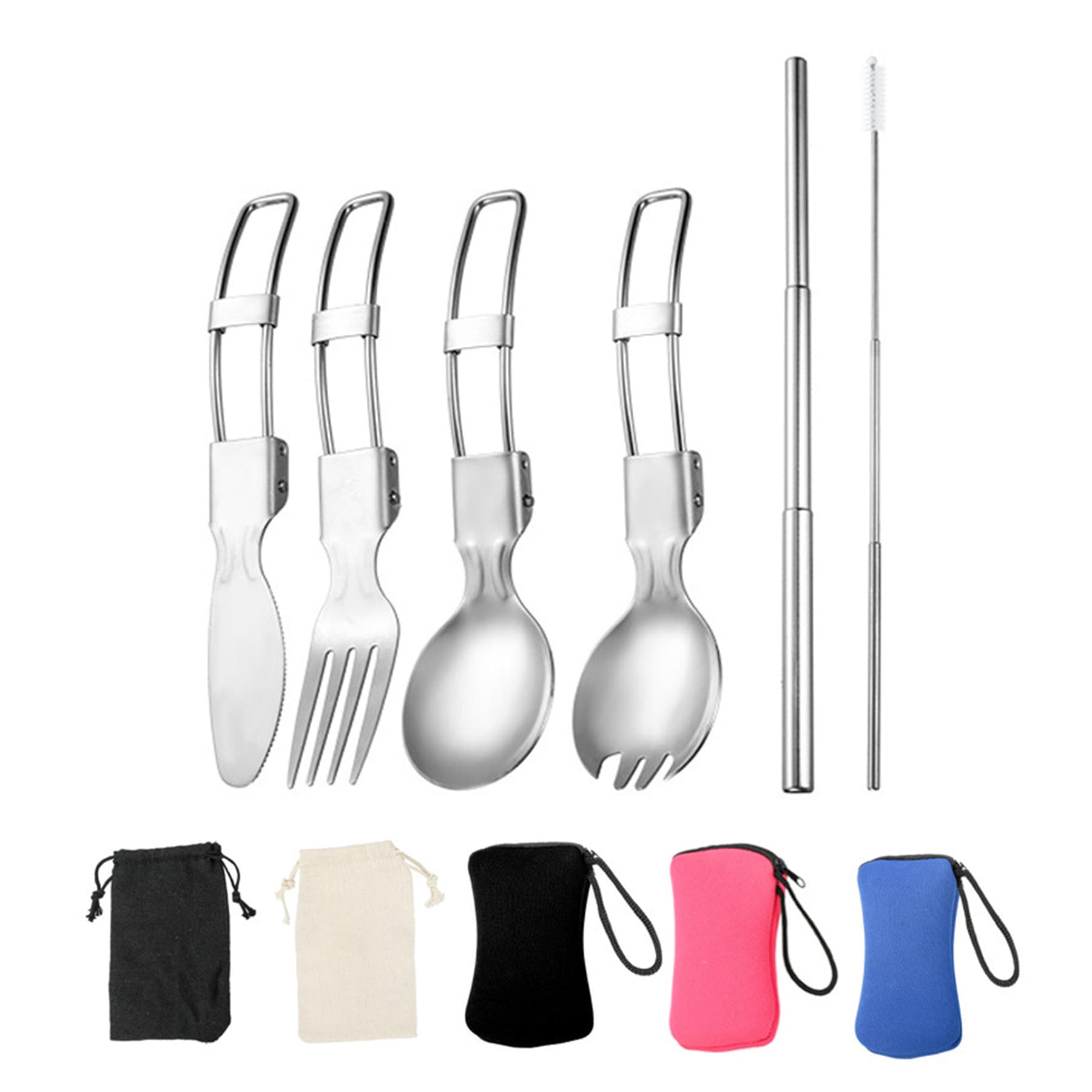 6pcs Reusable Flatware Sets With Carrying Case thumbnail 6