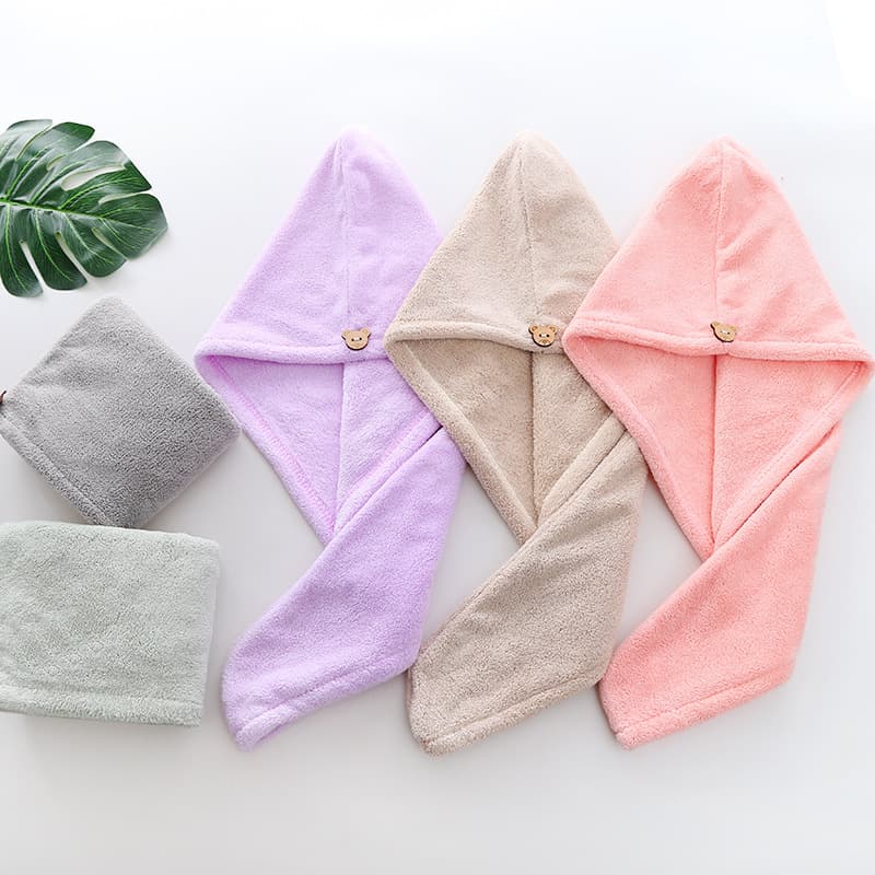 Microfiber Hair Drying Towel w/Button thumbnail 6