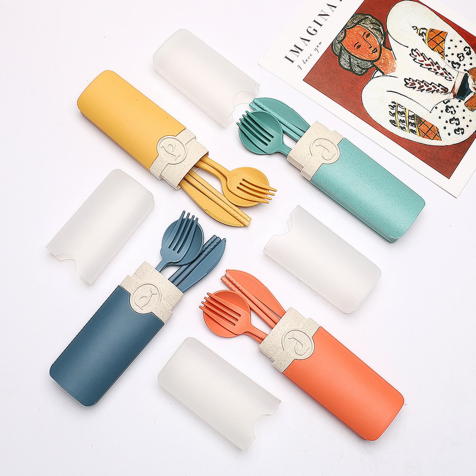 Portable Wheat Straw Cutlery Set thumbnail 7