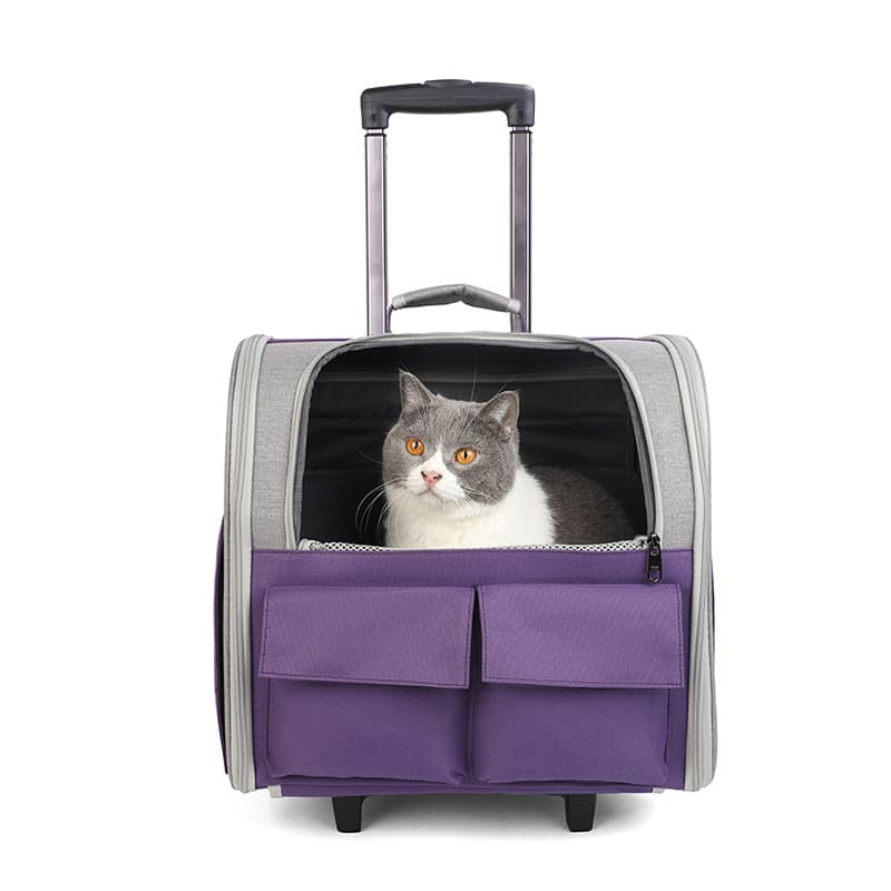 Pet Rolling Carrier with Wheels thumbnail 2