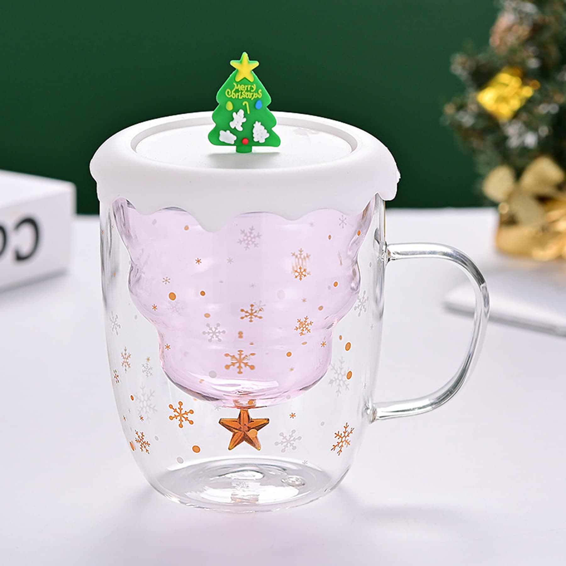 10 Oz Double Wall Christmas Glasses Coffee Mug thumbnail 10