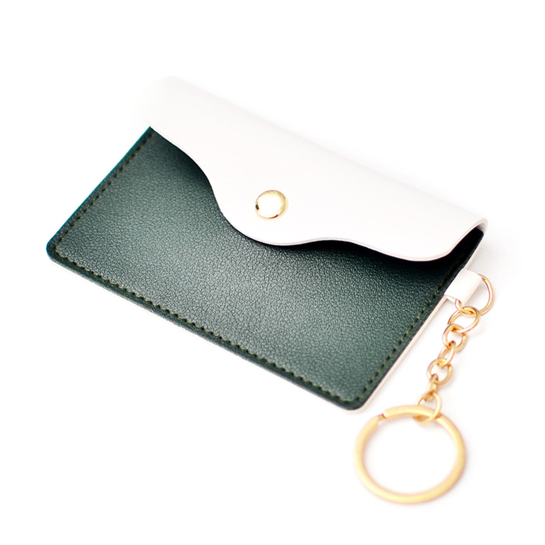 Leather Mini Coin Purse W/Press Button And Key Ring thumbnail 4