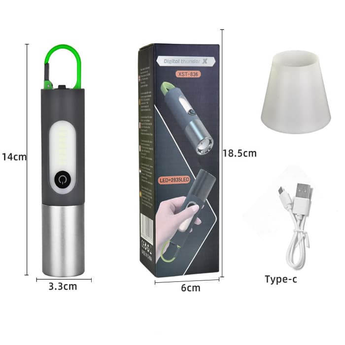 Waterproof Telescopic flashlight with hook thumbnail 3