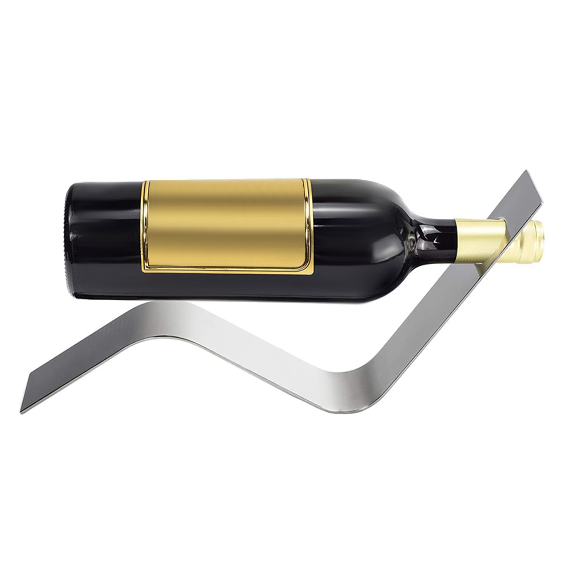 Simple Steel Wine Bottle Holder thumbnail 4
